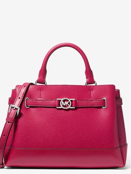 Michael Kors Handbags - NWT Michael Kors Reed Small Pebbled Leather Satchel in Dark Raspberry